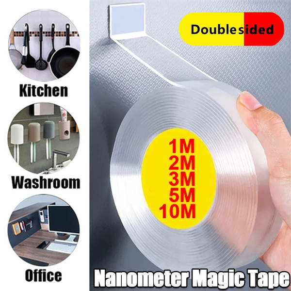 1/2/3/5M Nano Tape Double Sided Tape Transparent Reusable Waterproof Adhesive  Tapes Cleanable Kitchen Bathroom Supplies Tapes