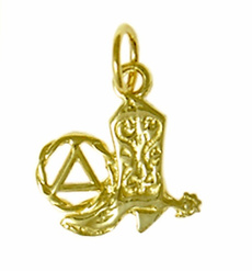 Shoes, Pendant, gold, Cowboy