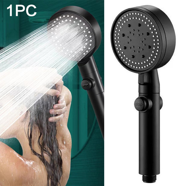 1PC Shower Head Water Saving Black 5 Mode Adjustable High Pressure ...