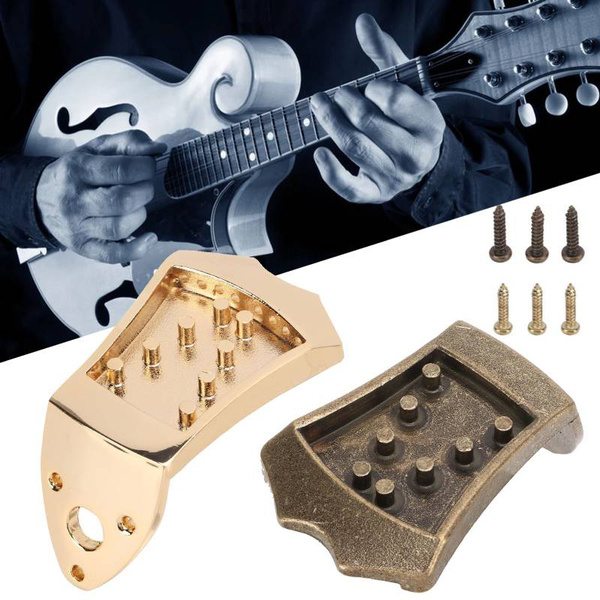 Metal 8String Mandolin Tailpiece Bridge With Screws For DIY Repair Wish