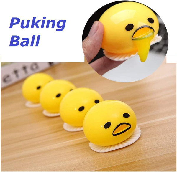 Yellow Puking Ball Round Vomiting & Sucking Lazy Egg Yolk Vomiting Egg Yolk  Vent Stress Tricky Game Relief Toys