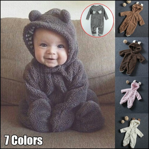 New Newborn Baby Climbing Romper Suits Coverall Animal Style Thick Warm