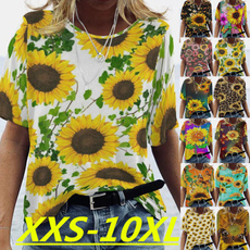 Summer, Plus Size, Shirt, Sunflowers