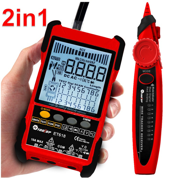 TOOLTOP ET618 Handheld Portable Cable Tester with LCD Display Analogs ...