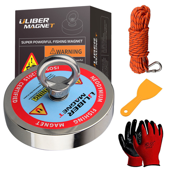 Magnetic Fishing Kit 600kg Magnetic Vertical Pulling Force, Strong N52  Neodymium Magnet with 15m Durable Rope, Magnetic for Retrieving Treasures  From Rivers
