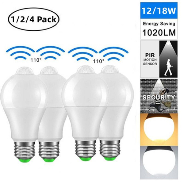 12 18W LED Induction Bulb E27 Automatic Energy Saving Waterproof