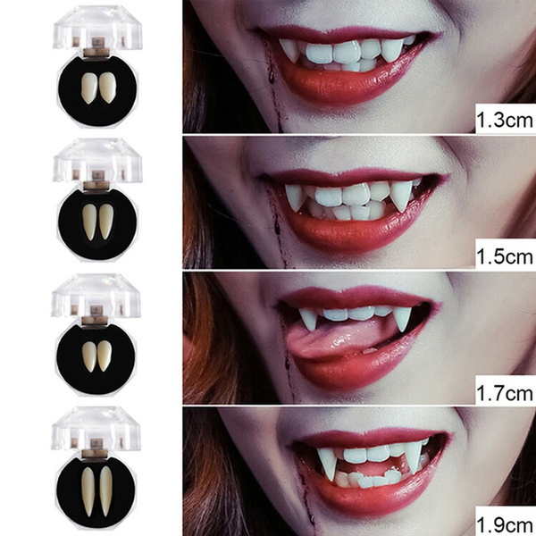 2PCS Halloween Cosplay Vampire Fangs Werewolf Teeth Fancy Dress Costume ...