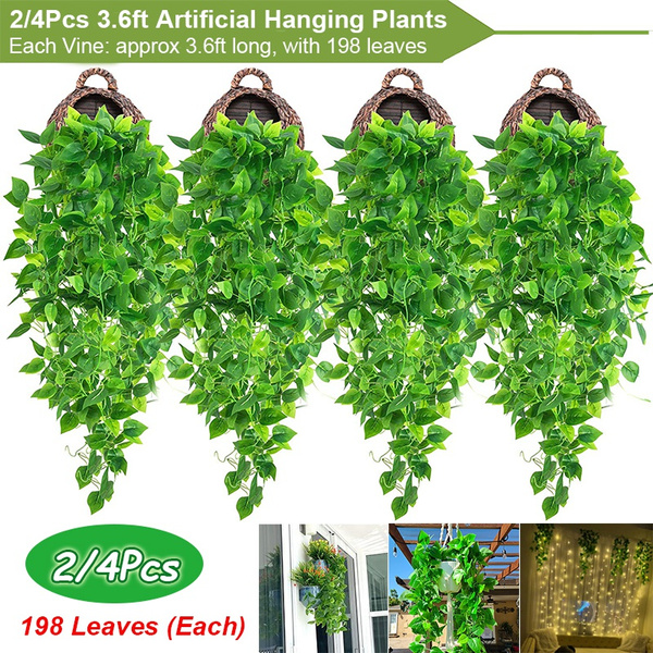 Artificial Hanging Plants – Fake Ivy Vine For Wall, Home, Room, Or Outdoor Decoration