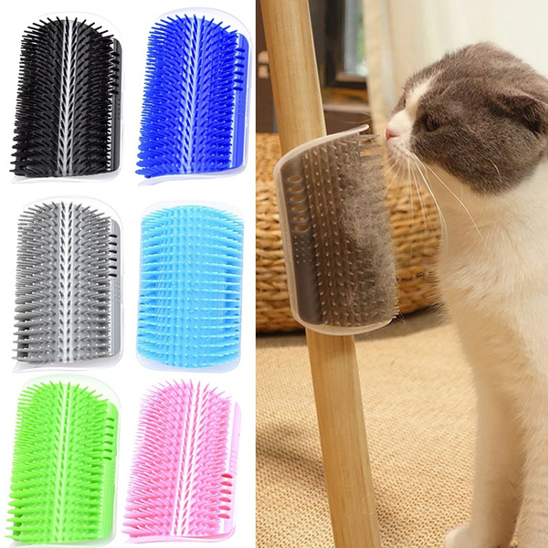 Cat Brush Corner Cats Massage Self Groomer Comb Wall Brush Rubs Catnip