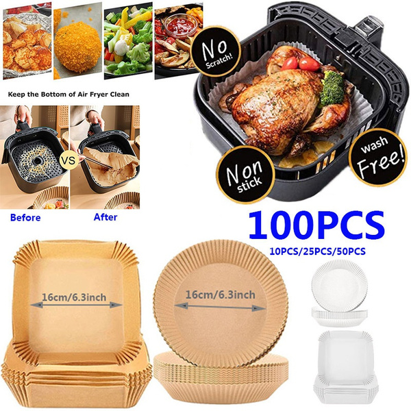 Air Fryer Liners, 100 pcs Disposable Paper Liner for Baking