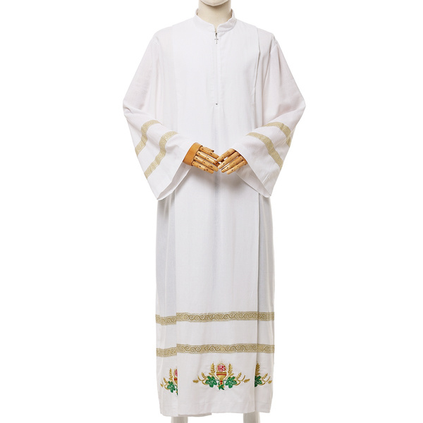 Catholic Alb Church IHS Chalice Embroidery ALTAR SERVER Vestment Clergy