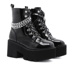 ankle boots, Winter, Chain, round toe