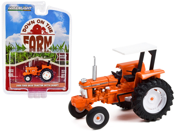 1989 Ford 6610 Tractor With Canopy Orange With White Top And Black 1989-ford-6610-tractor-with-canopy-orange-with-white-top-and-black