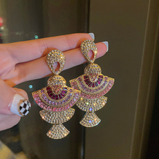 pink, Women, Dangle Earring, Crystal Jewelry
