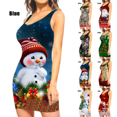 Mini, Fashion, Christmas, slim dress