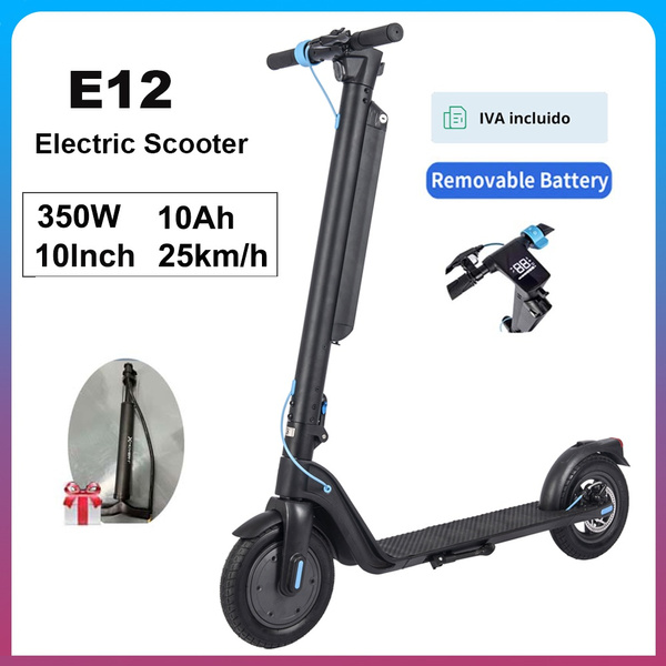 10Inch E12 10Ah 350W 25KM/H Folding Electric Scooter Removable Battery