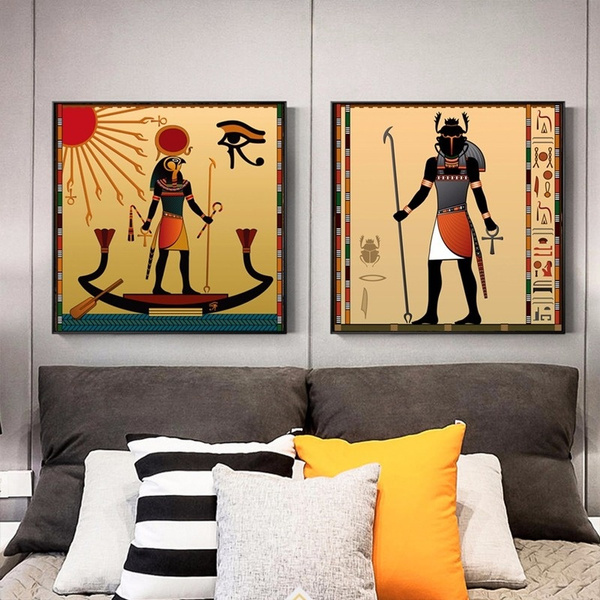 Ancient Egypt Wall Art Canvas Oil Painting Scarab Egypt God Pictures