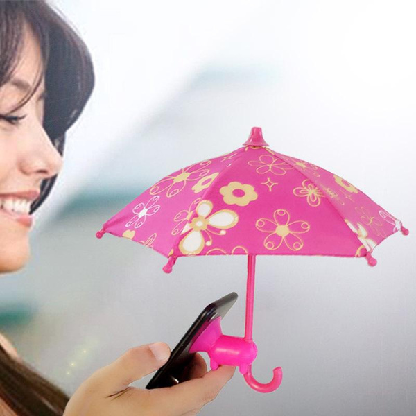 Universal Mini Phone Umbrella Stand With Suction Cup Mount Cell Phone Umbrellas Stands Cute
