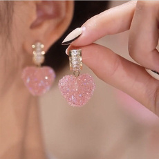 pink, Heart, Fashion, Dangle Earring