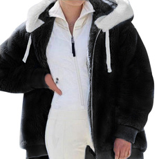 fur coat, Plus Size, hooded, Outerwear