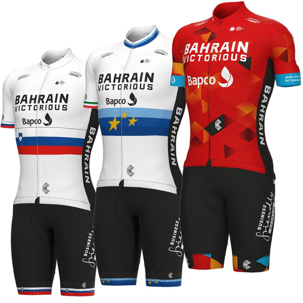 Team Bahrain Victorious 2022 Cycling Jersey Set Bicycle Clothing Road
