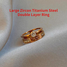 Steel, zircontitaniumsteeldoublelayerring, Fashion, wedding ring