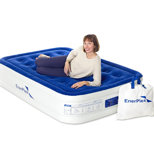 EnerPlex Air Mattress with Builtin Pump Double Height Inflatable