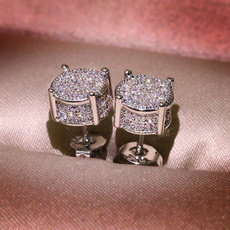 Sterling, DIAMOND, Jewelry, Stud Earring