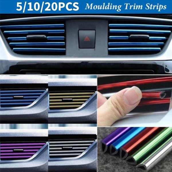 5/10/20PCS Car Air Conditioner Outlet Decorative Strip Car Air Vent