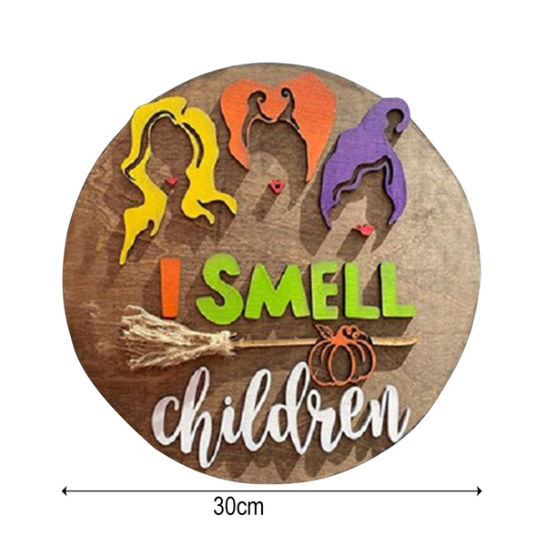 Halloween Decorations I Smell Children Door Sign Hocus Pocus Wreath ...