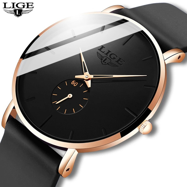 Relogio Masculino New Mens Watches LIGE Top Brand Leather