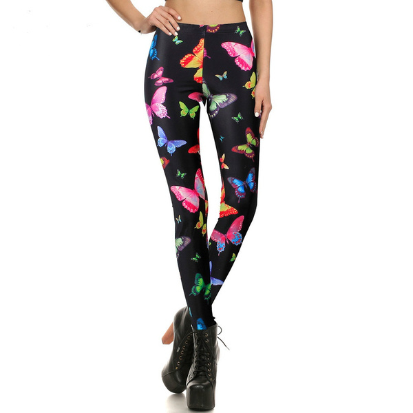 Harajuku Fitness Leggins Sexy 3d Print Colorful Butterfly Women ...