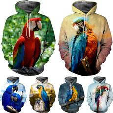 Fashion, Colorful, Parrot, Fashion Hoodies