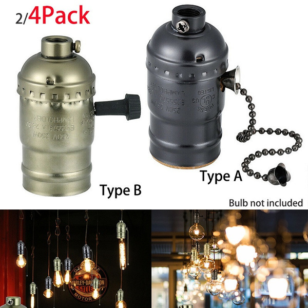 Porta lampada E27 in stile Vintage cromato argento. Lampadine E27