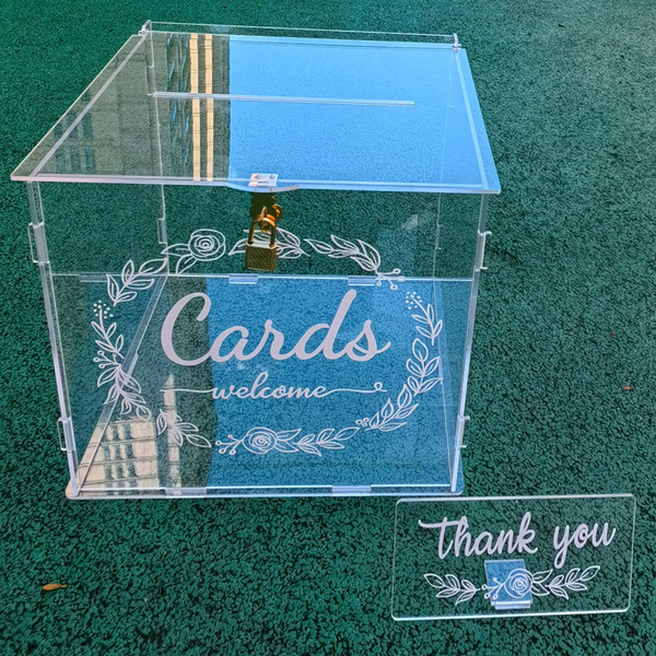 Clear Acrylic Wedding Card Box Wedding Receptions Wishing Money Card ...