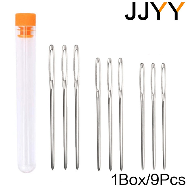 JJYY 1Box/2Box ( 9Pcs ) DIY Sewing Needle Hand Sewing Needle Blunt ...