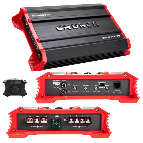 Crunch GP3500.1D 3500 Watt 1 Ohm Mono Car Amplifier Audio Amp Class D Wish