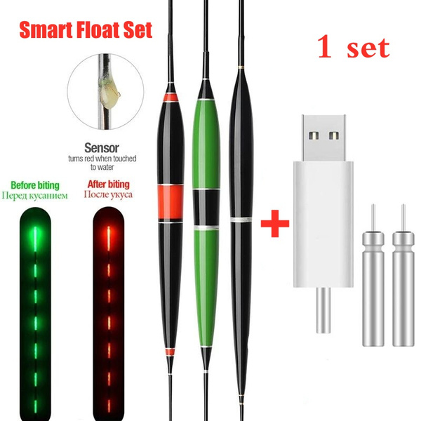 Smart Led Fishing Electronic Float Set + USB Charger Fish Bite Automatic  Remind Color Change Night Fishing Gear Float