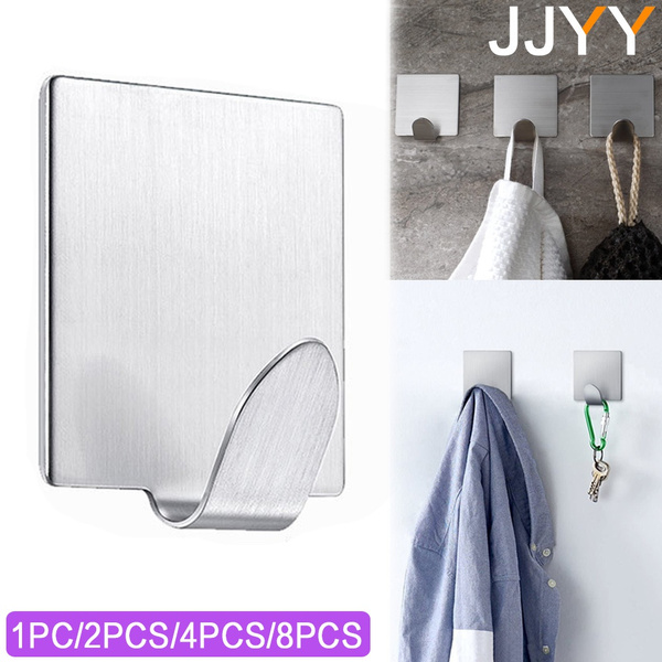 JJYY Small Adhesive Hooks Wall Hooks Hangers Waterproof Stainless