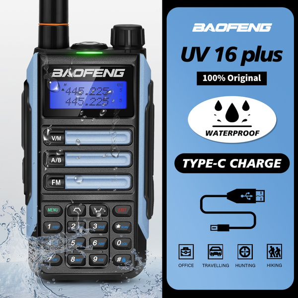 2022 BAOFENG Radio UV16 PLUS Waterproof High Power Walkie Talkie VHF