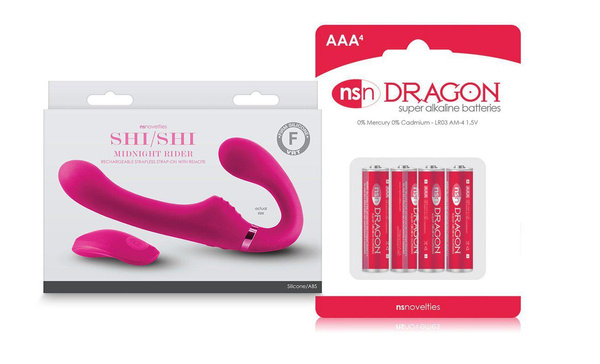 ShiShi Midnight Rider Pink AND Dragon Alkaline AAA Batteries great gift