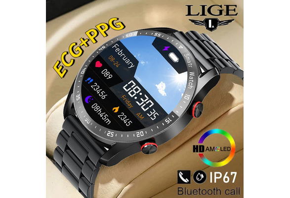 2023 LIGE GPS Smart Watches Men 1.5-inch 454*454 AMOLED HD Bluetooth Call  ECG+PPG Health Smartwatch 156 Sports Modes Bracelet NFC Compass AI  Assistant Function IP68 Waterproof Business Watch for Men Relogio Smartwatch