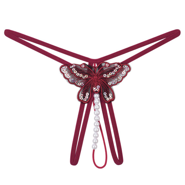 New Fashion Women's Underwear Thong Open Crotch Panties Butterfly