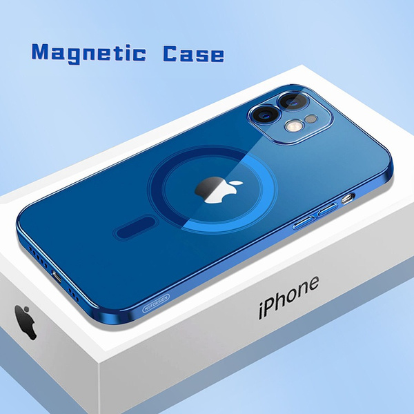 For Apple iPhone 14 Pro Max 13 Pro Max 12 11 Plating Clear MagSafe Magnetic  Case