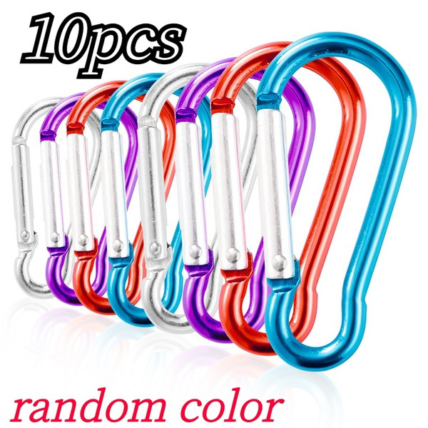 10PCS MultiPurpose Carabiner Aluminum Carabiner for Outdoor Camping D