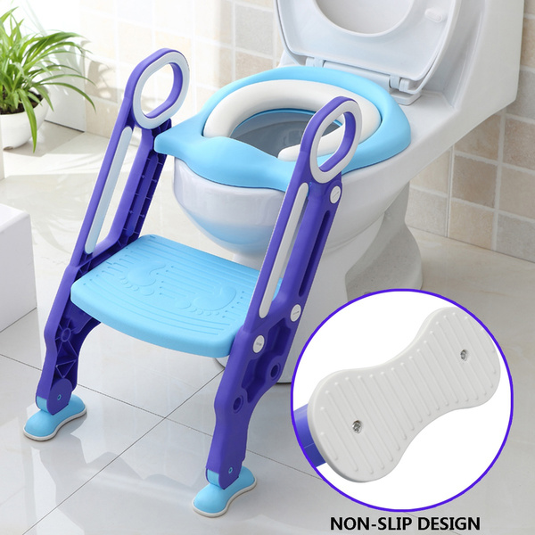 Folding Infant Potty Seat Urinal Backrest Training Chair with Step