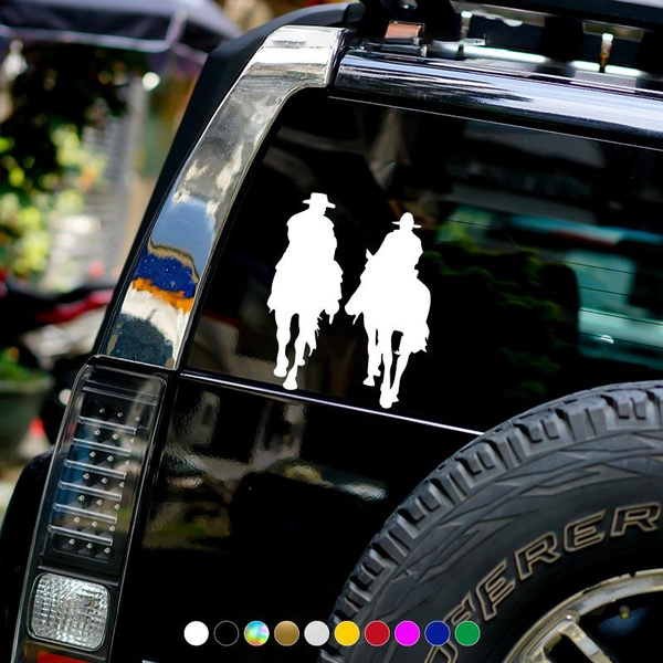 1PC Horse Riding Car Stickers Cowboy Car Accessories Waterproof Vinyl ...
