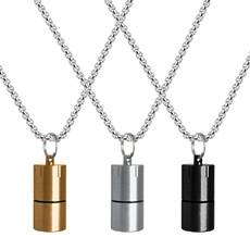 Steel, lighterscasenecklace, titanium steel, cablechain