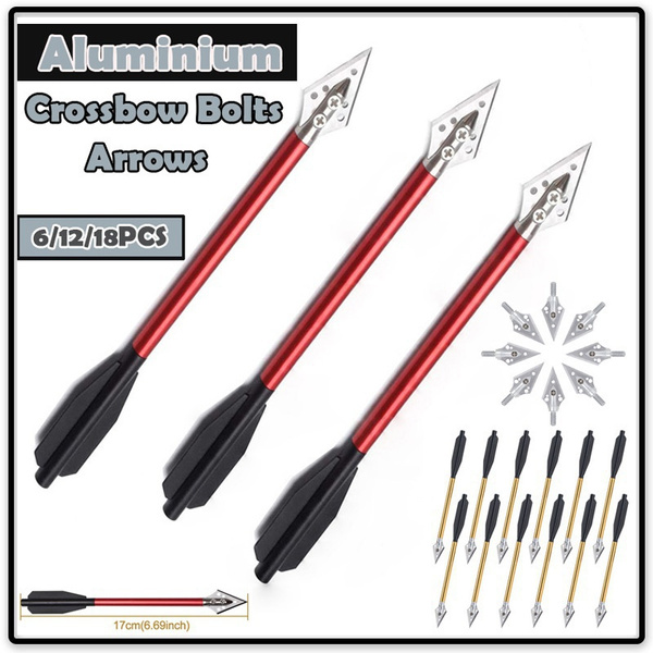 6/12/18pcs/Set Aluminium Crossbow Bolts Arrows 6.69in Pistol Crossbow