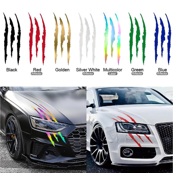 Personalized Car Headlight Scratch Stripe Decals Stickers Claw Stripe ...